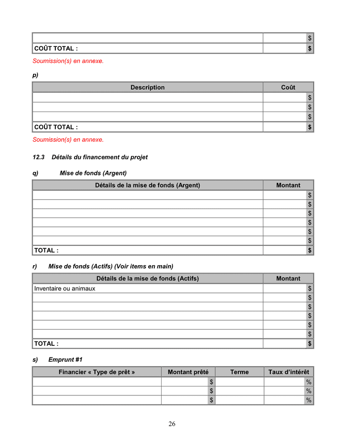 Modèle De Business Plan Gratuit Doc Modelé de plan d'affaires - DOC, PDF - page 26 sur 53