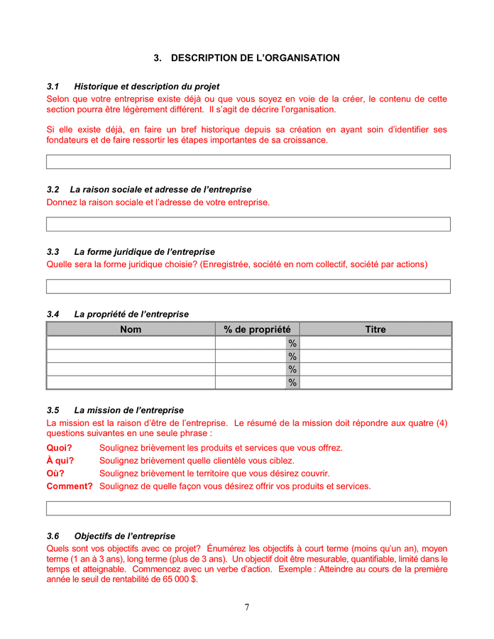 Exemple De Business Plan Reprise D'entreprise Pdf