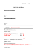 Aperçu du fichier Modelé de facture pro forma (Belgique) page 1