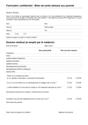 Aperçu du fichier Formulaire confidentiel de santé adressé aux parents (Suisse) page 1