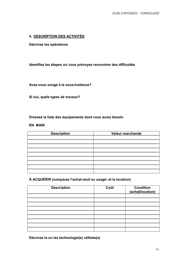 Free business model canvas template word image
