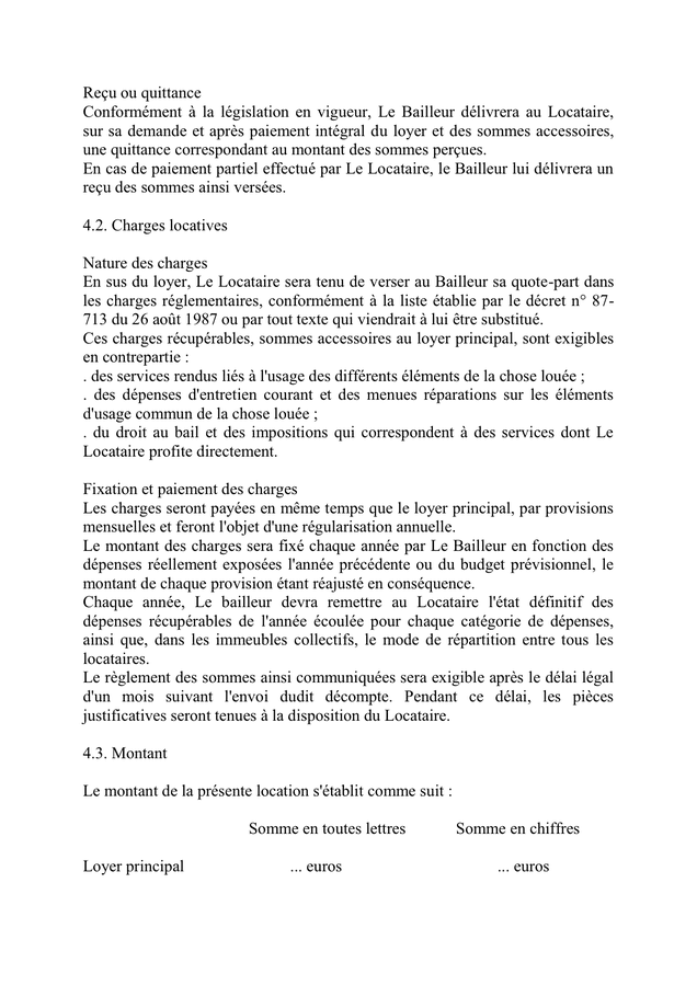 Contrat De Bail Doc Pdf Page Sur