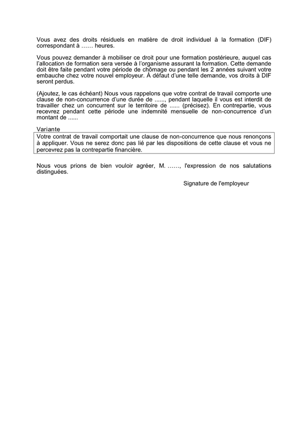 Licenciement Pour Faute Grave Notification DOC PDF Page 2 Sur 2