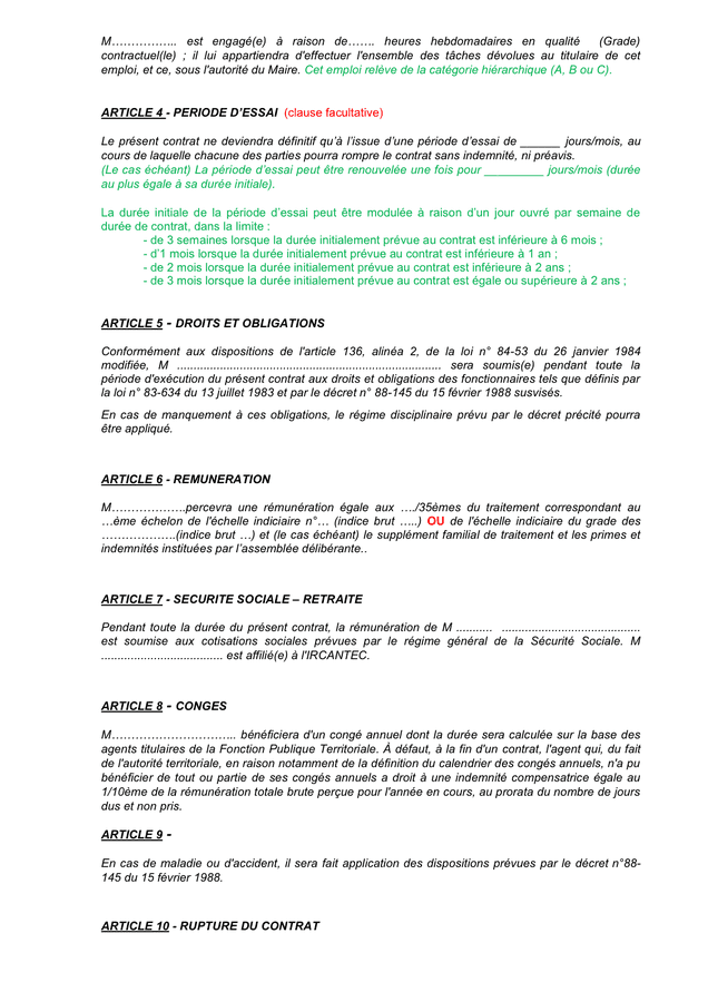 Modelé De Contrat A Durée Déterminée - DOC, PDF - Page 2 Sur 6