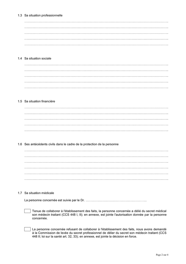 Demande d'un rapport d'expertise psychiatrique (Suisse) DOC, PDF page 2 sur 4 Demande d'un rapport d'expertise psychiatrique (Suisse) DOC, PDF page 2 sur 4