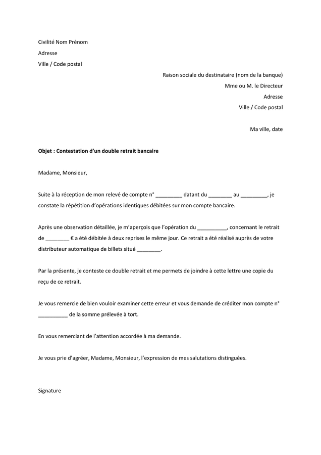 Lettre de contestation téléchargement gratuit documents PDF, Word et