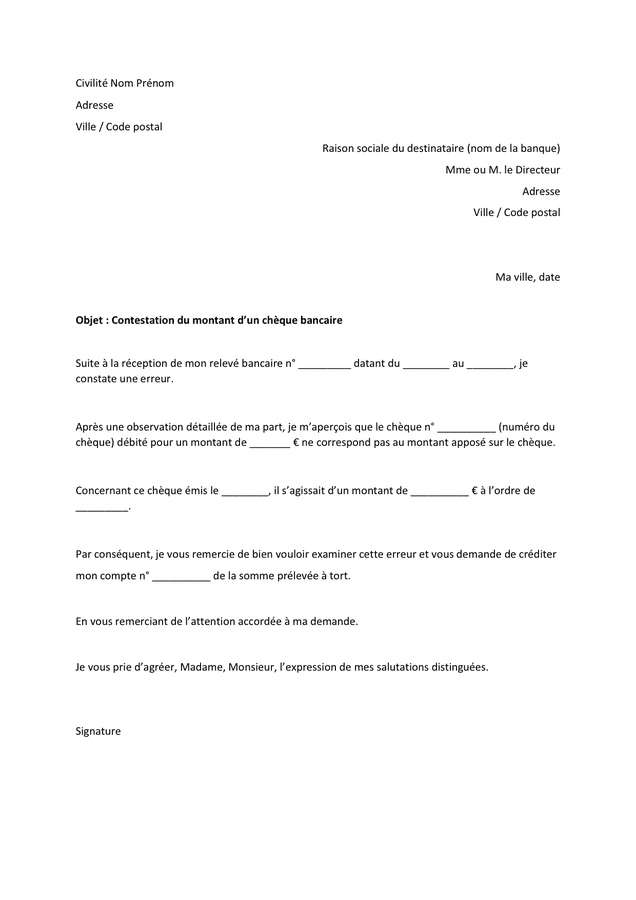 Lettre De Contestation T L Chargement Gratuit Documents Pdf Word Et