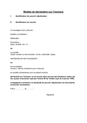 Aperçu du fichier Modèle de déclaration sur l’honneur (Belgique) page 1