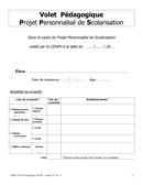 Aperçu du fichier Projet personnalisé de scolarisation page 1
