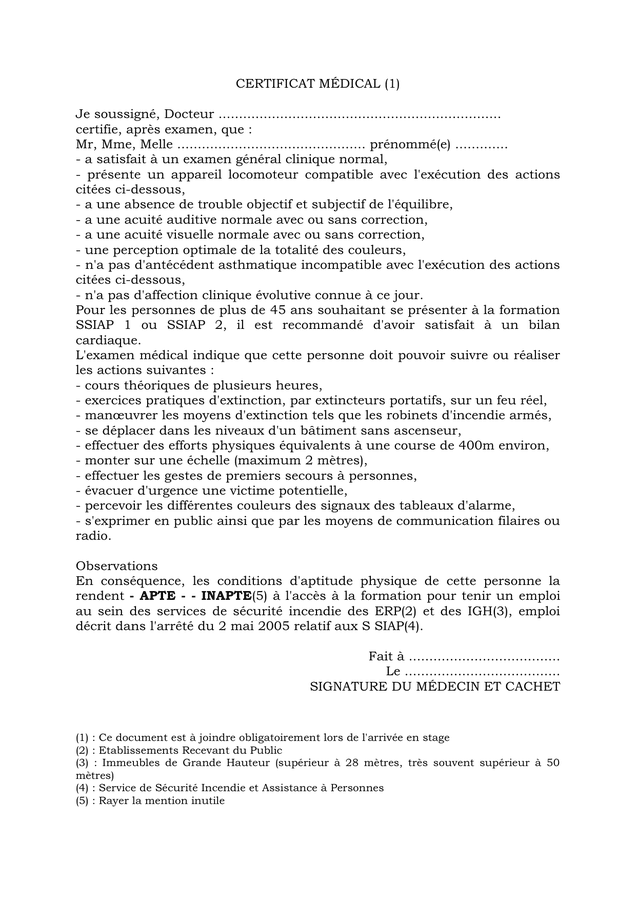 Modelé de certificat médical  DOC, PDF  page 1 sur 1