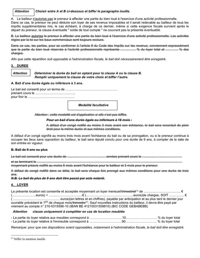 Modelé De Bail D'appartement Meuble Ou Non Meuble - DOC, PDF - Page 2 Sur 8