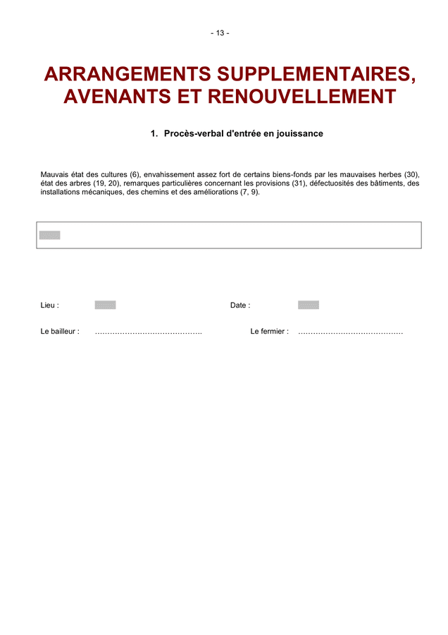 Model De Contrat De Bail A Ferme Pour Entreprise Agricole Doc Pdf