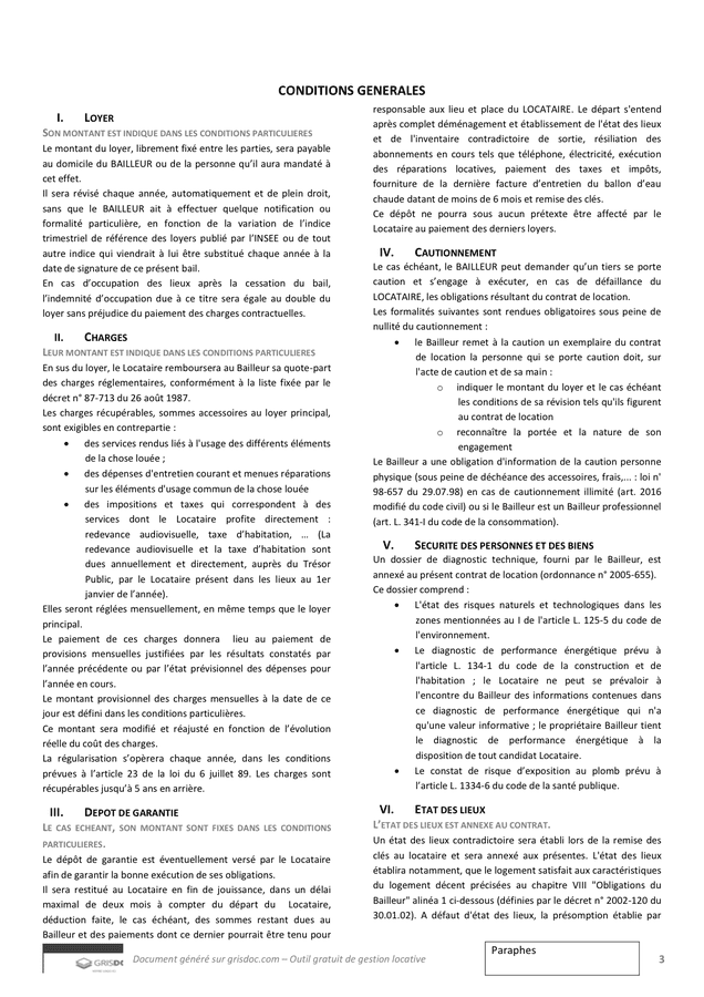 Modelé De Contrat De Location - DOC, PDF - Page 3 Sur 6