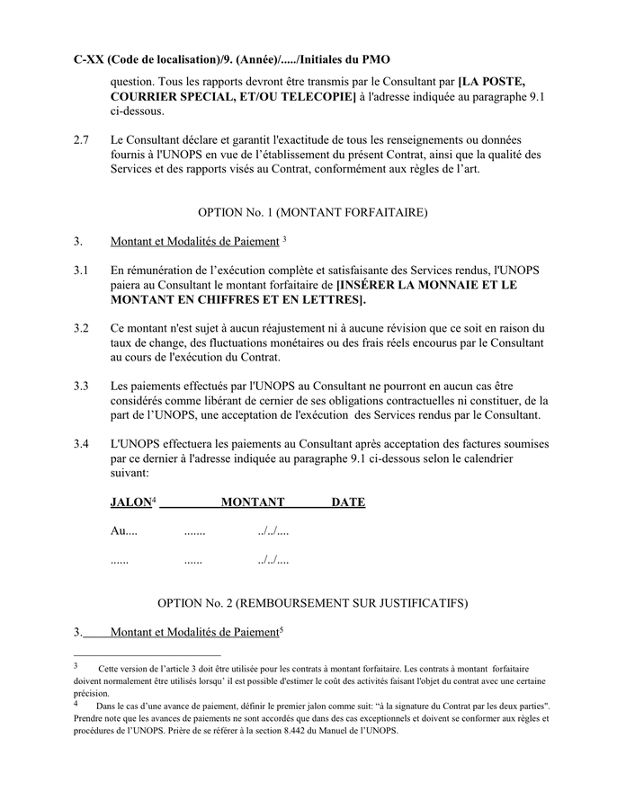 Modelé de contrat type de prestations de services DOC, PDF page 4
