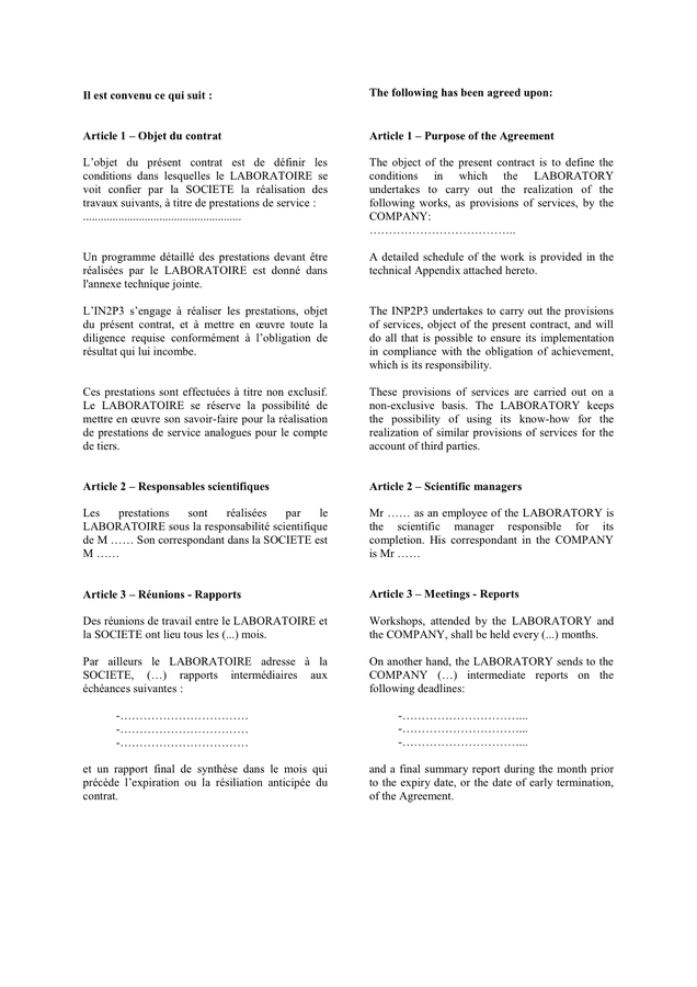 Modelé De Contrat De Prestations De Service - DOC, PDF - Page 2 Sur 6