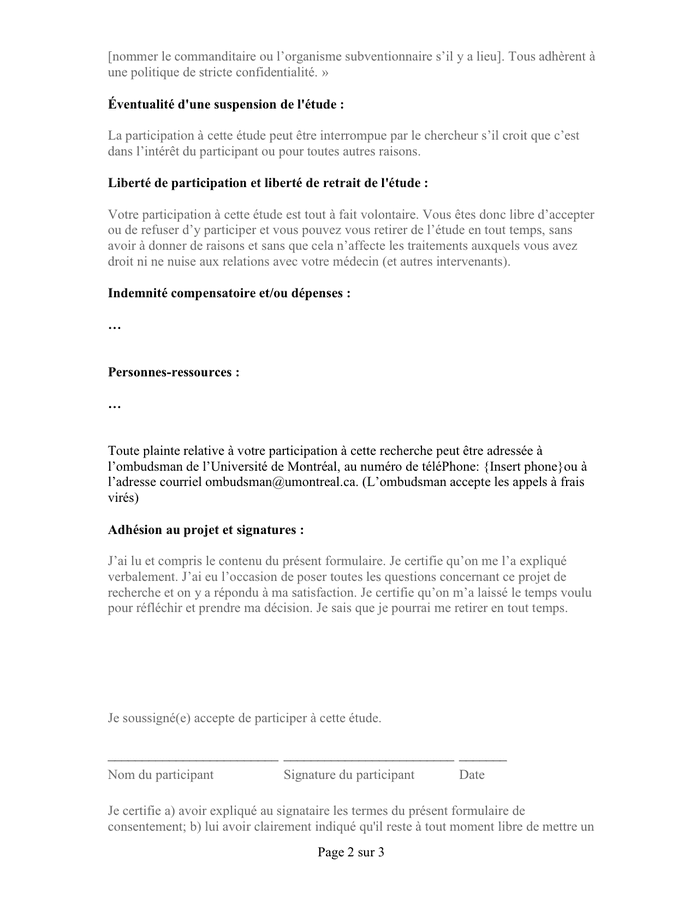 Formulaire De Consentement Canada DOC PDF Page 2 Sur 3
