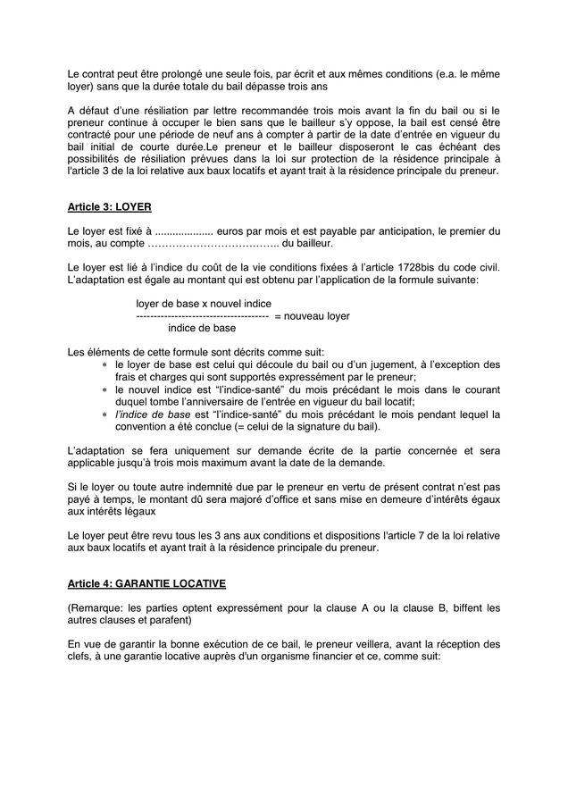 Bail De Residence Principale DOC PDF Page 3 Sur 16