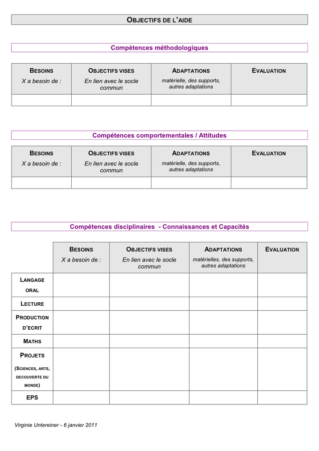 Projet Pédagogique Individualise - DOC, PDF - Page 3 Sur 4