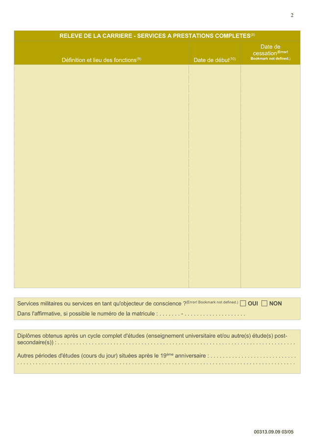 Demande de pension (Belgique)  DOC, PDF  page 2 sur 5