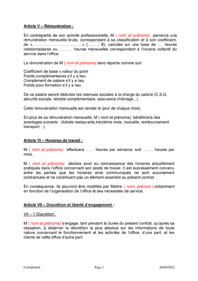 Contrat Cdd De Professionnalisation Notaire Stagiaire Titulaire Doc