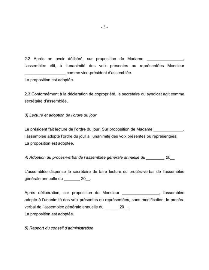 Procès Verbal Dune Assemblée Générale Annuelle Doc Pdf Page 3 Sur 7 