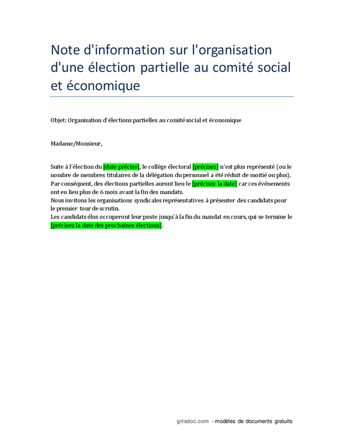 Note sur élection partielle au CSE DOC PDF page 1 sur 1