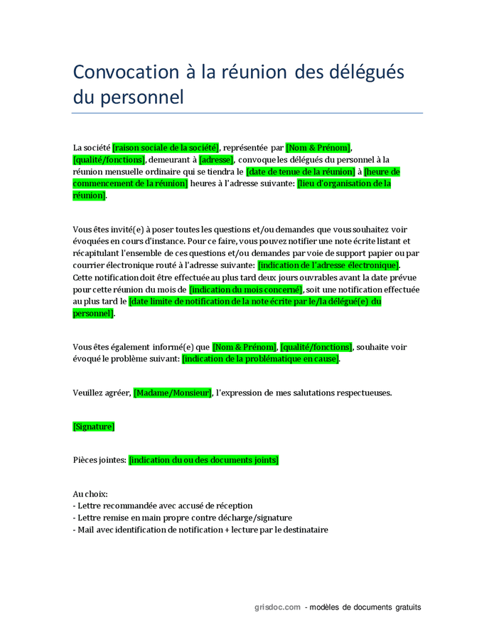 Lettre De Convocation T L Chargement Gratuit Documents Pdf Word Et Excel