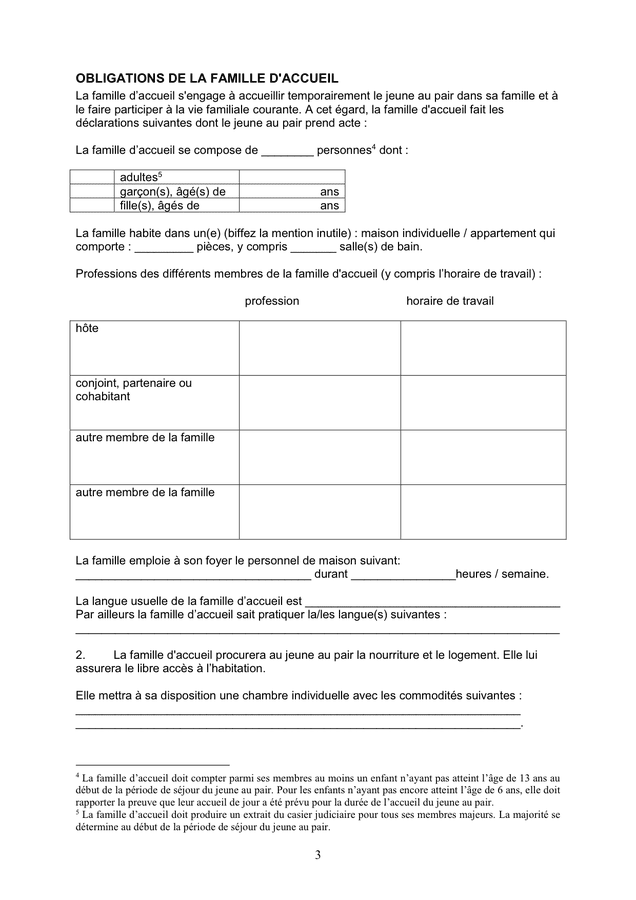 Contrat De Couple A Remplir Modelé de contrat de placement au pair - DOC, PDF - page 3 sur 6
