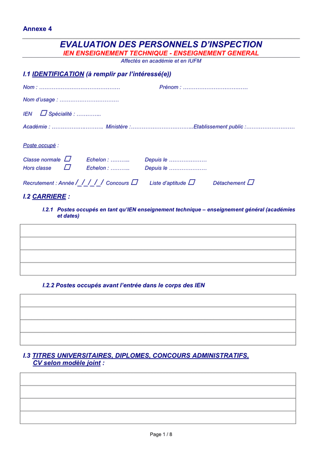 Evaluation des personnels de direction DOC, PDF page 1 sur 8 Evaluation des personnels de direction DOC, PDF page 1 sur 8