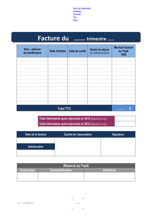 Modelé de facture DOC PDF page sur