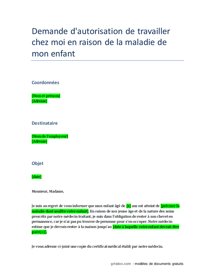 Demande D Autorisation T L Chargement Gratuit Documents Pdf Word Et