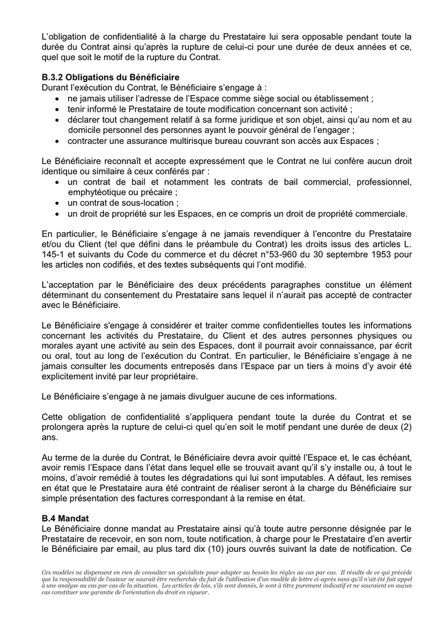 Modèle de contrat de prestation de service DOC PDF page 5 sur 9