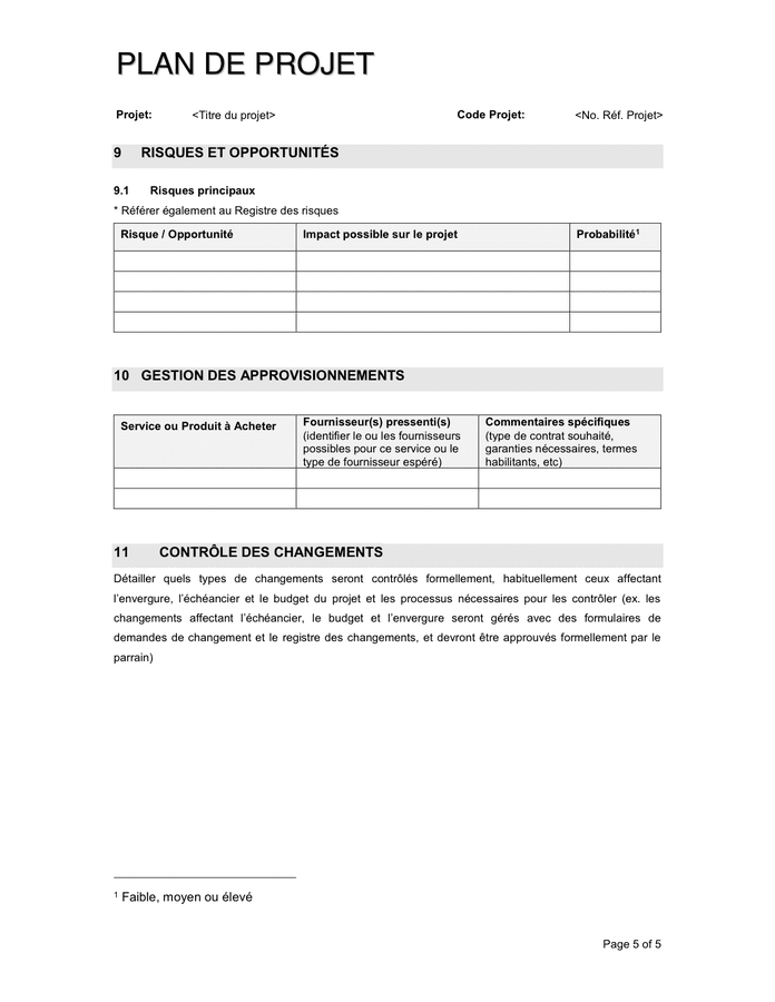 Plan de projet  DOC, PDF  page 5 sur 5
