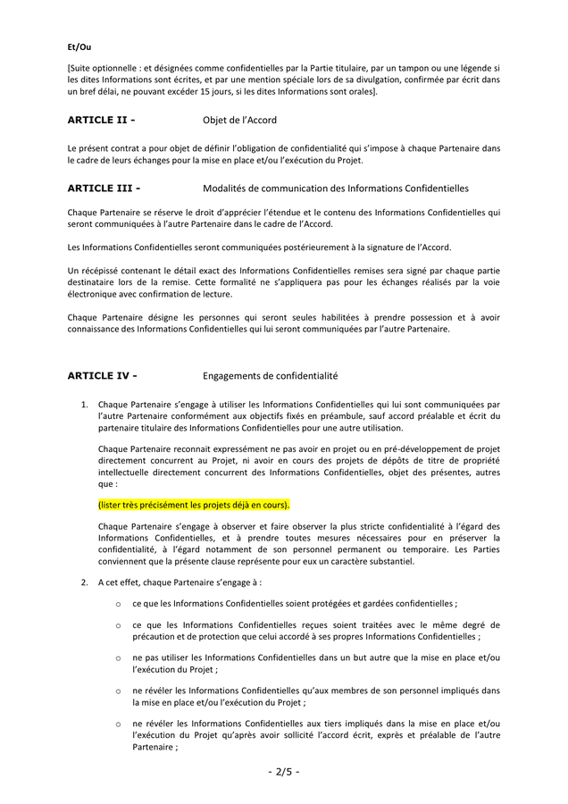 Modelé Daccord De Confidentialité Doc Pdf Page 2 Sur 5 0326