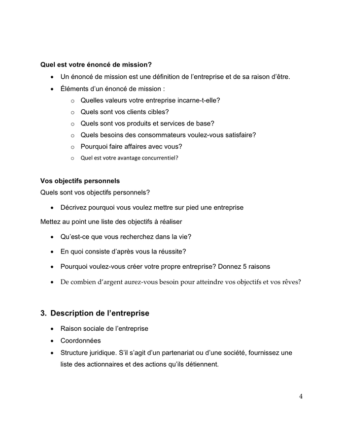 Modelé De Plan D'affaires - DOC, PDF - Page 4 Sur 11