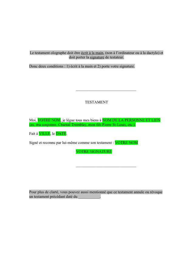 Faire Un Testament Exemple R diger Un Testament Exemple Et Mentions Faire Un Testament Exemple R diger Un Testament Exemple Et Mentions