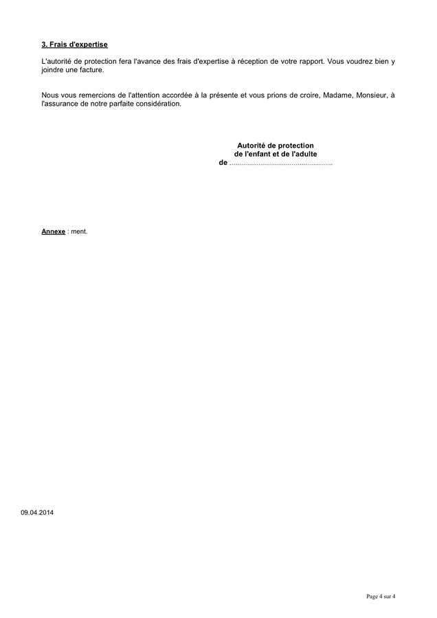 Demande d'un rapport d'expertise psychiatrique (Suisse) DOC, PDF page 4 sur 4 Demande d'un rapport d'expertise psychiatrique (Suisse) DOC, PDF page 4 sur 4