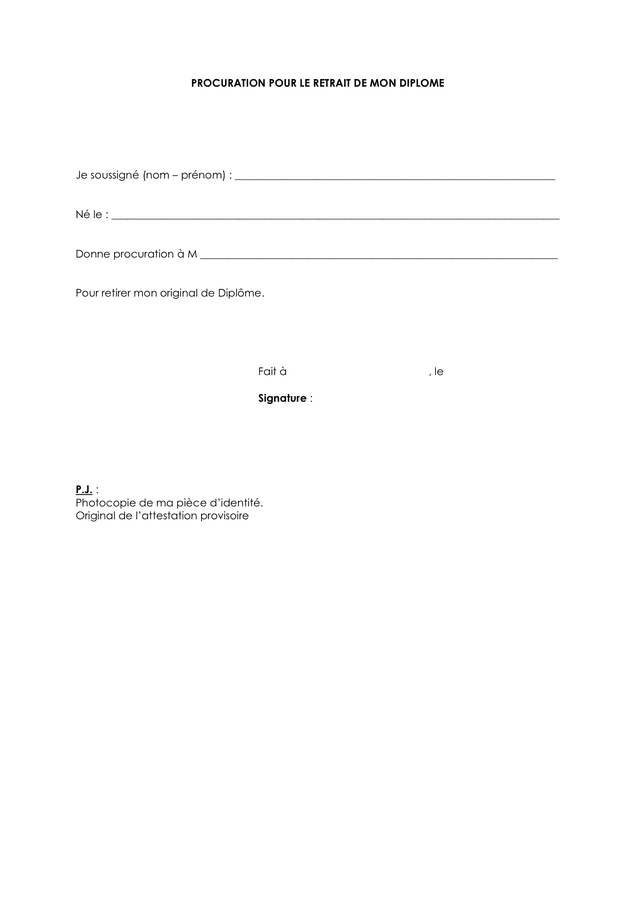 Model De Procuration T l chargement Gratuit Documents PDF Word Et Excel