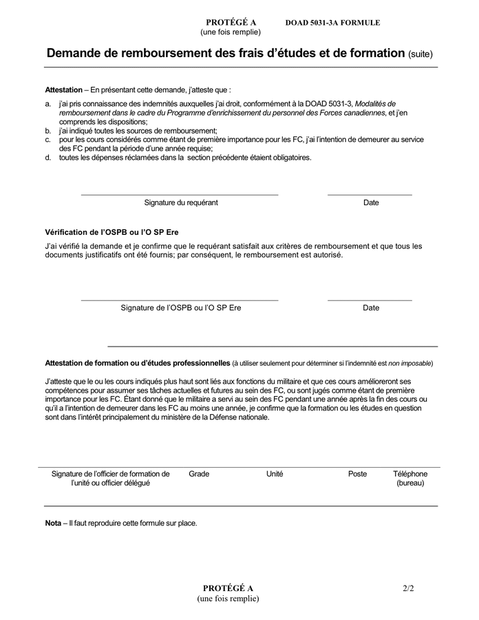 Demande De Remboursement Formation Doc Pdf Page 2 Sur 2