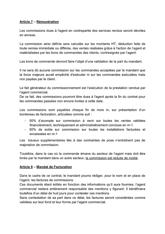 Modelé De Contrat De Mandat Commercial Doc Pdf Page 4 Sur 8