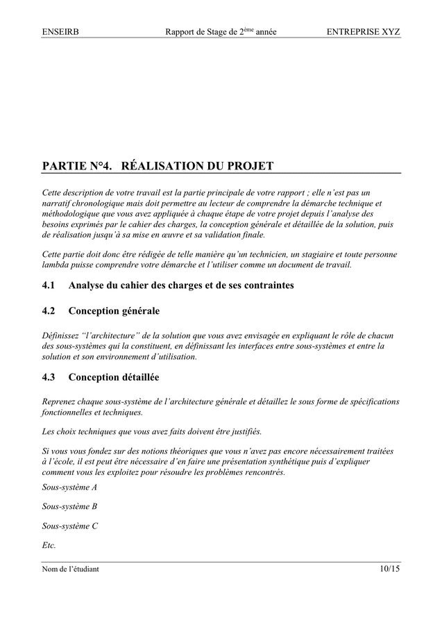 Modelé De Plan Rapport De Stage Doc Pdf Page 10 Sur 15