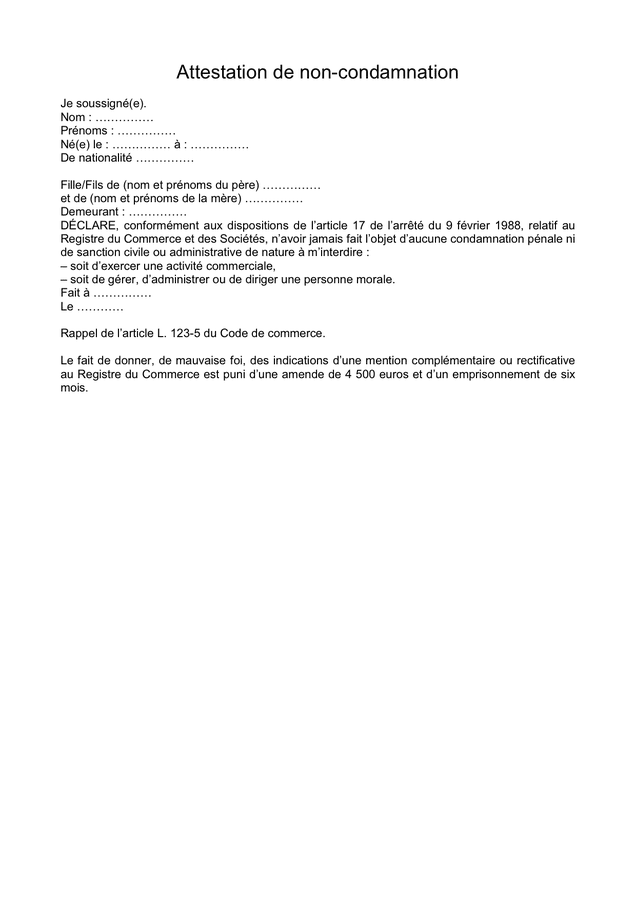 Attestation De Non Condamnation Notre Guide GNKQ Attestation De Non Condamnation Notre Guide GNKQ