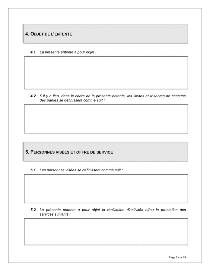 Modèle D’entente De Services (Canada) - DOC, PDF - Page 5 Sur 15