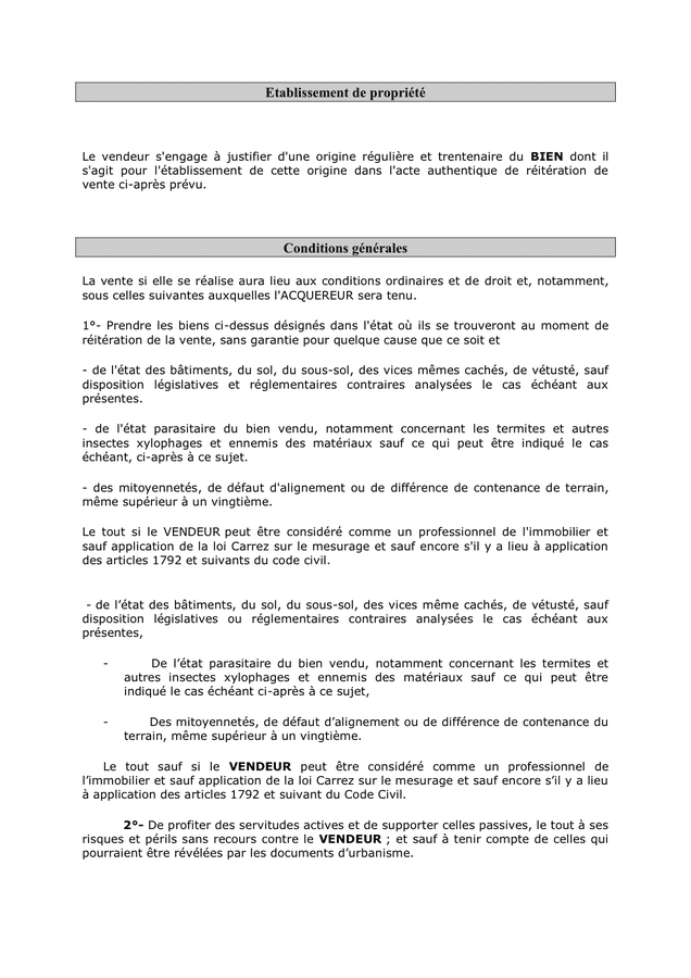 Modelé De Compromis De Vente Doc Pdf Page 12 Sur 27