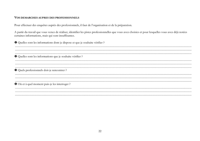 Modelé de bilan  projet professionnel  DOC, PDF  page 22 sur 30