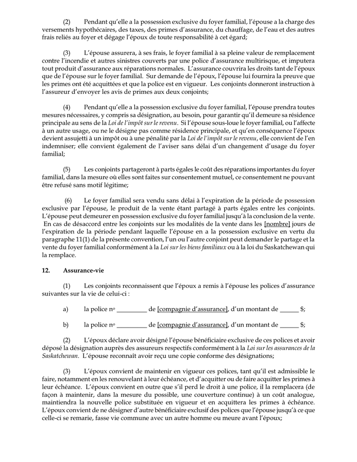 Modelé de convention de séparation DOC, PDF page 5 sur 10