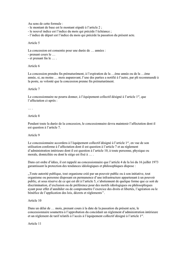 Modèle De Convention Entre Une Commune Et Une Asbl Pour La Gestion Dinfrastructures Doc Pdf 1031