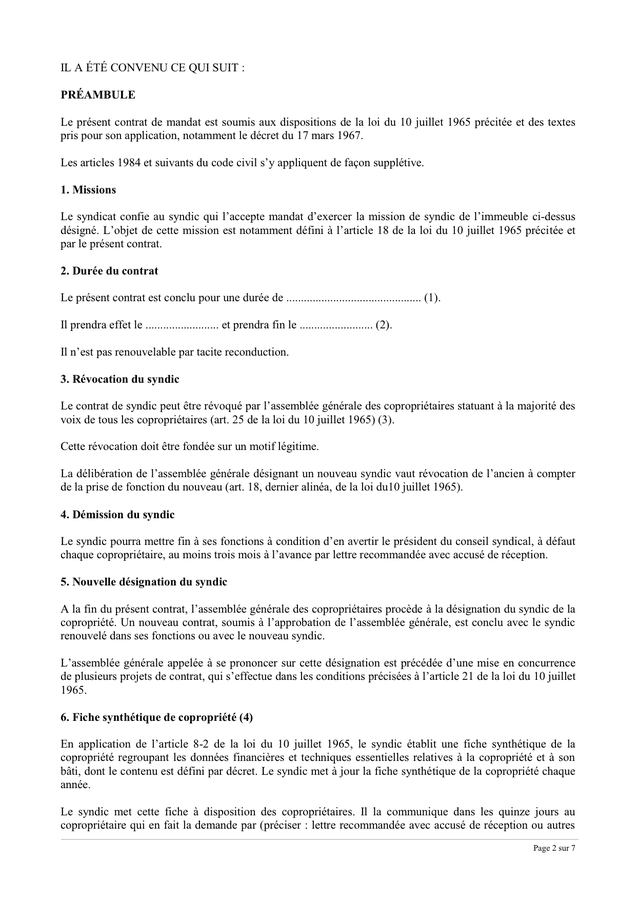 fiche synthétique copropriété
