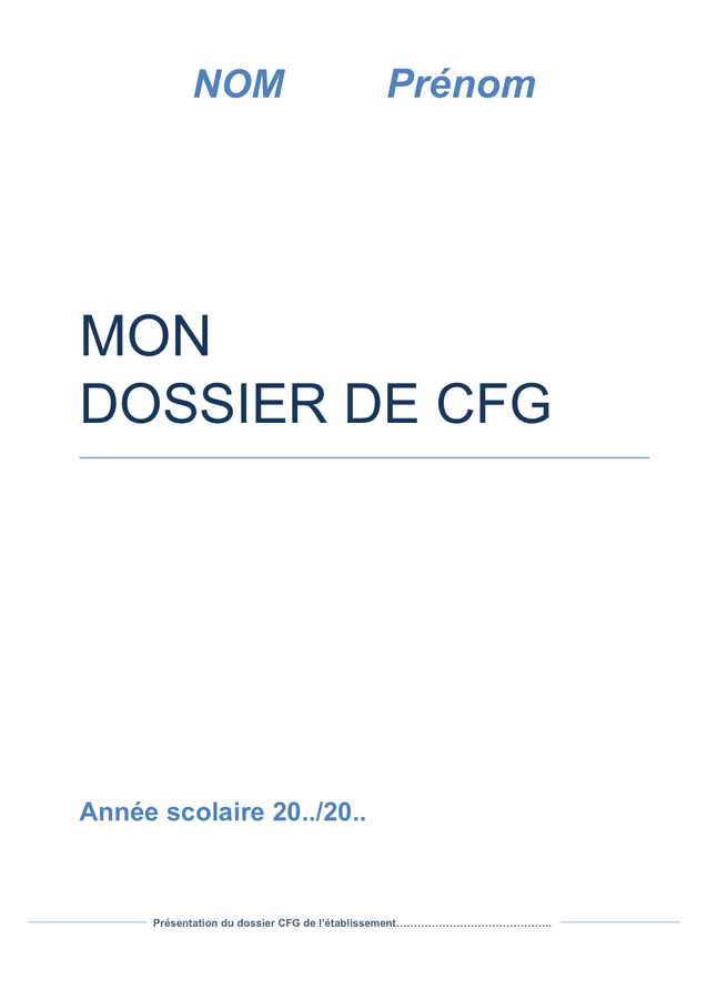 Modelé de dossier de CFG DOC, PDF page 1 sur 12