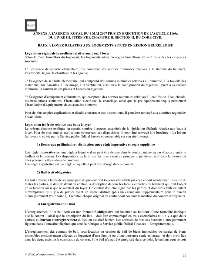 Exemple de bail portant sur la résidence principale DOC, PDF page 11 sur 15